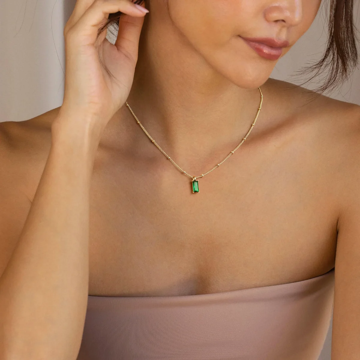 Yoosteel Birthstone pendant necklace, Gold