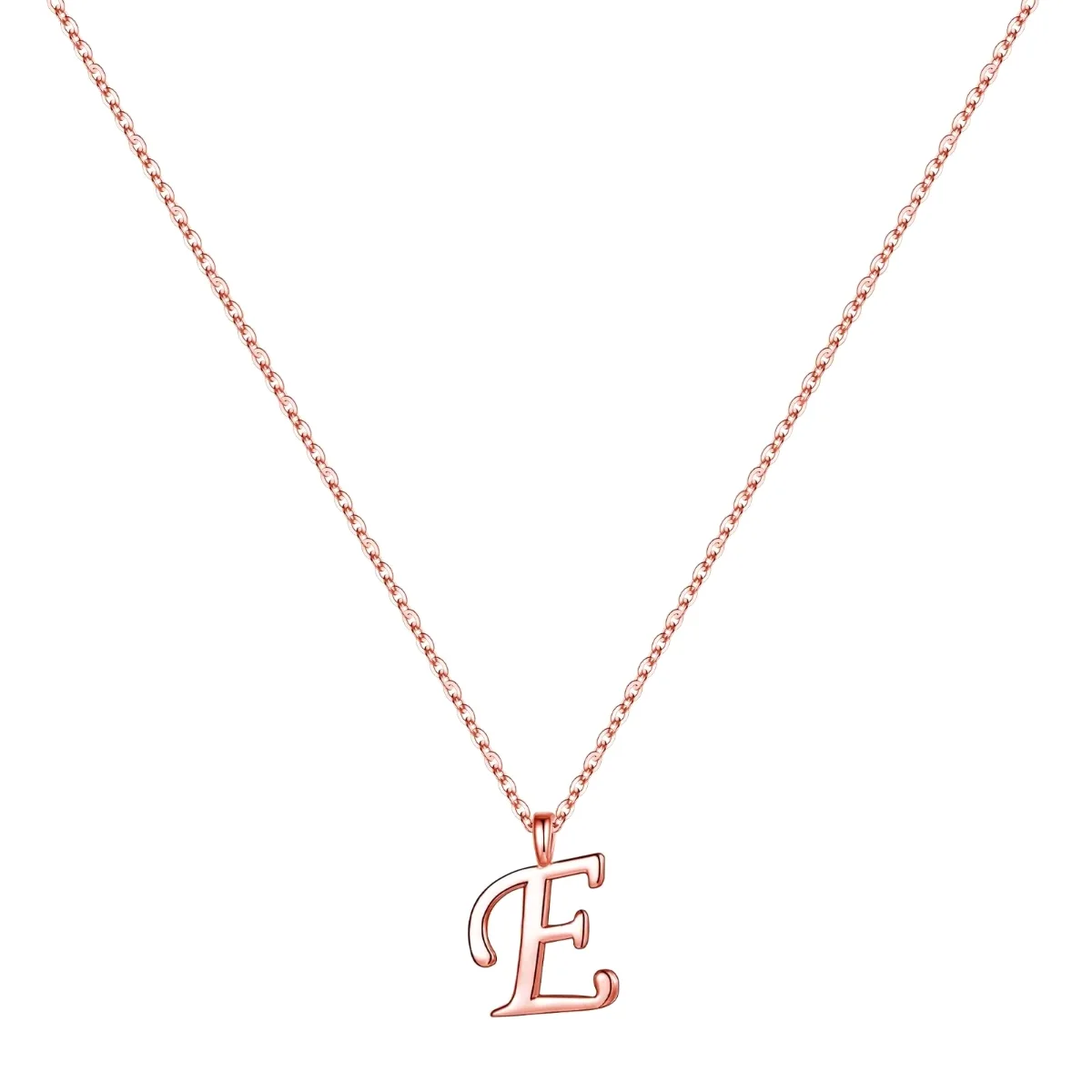 Yoosteel Sterling silver initial necklace, Rose gold