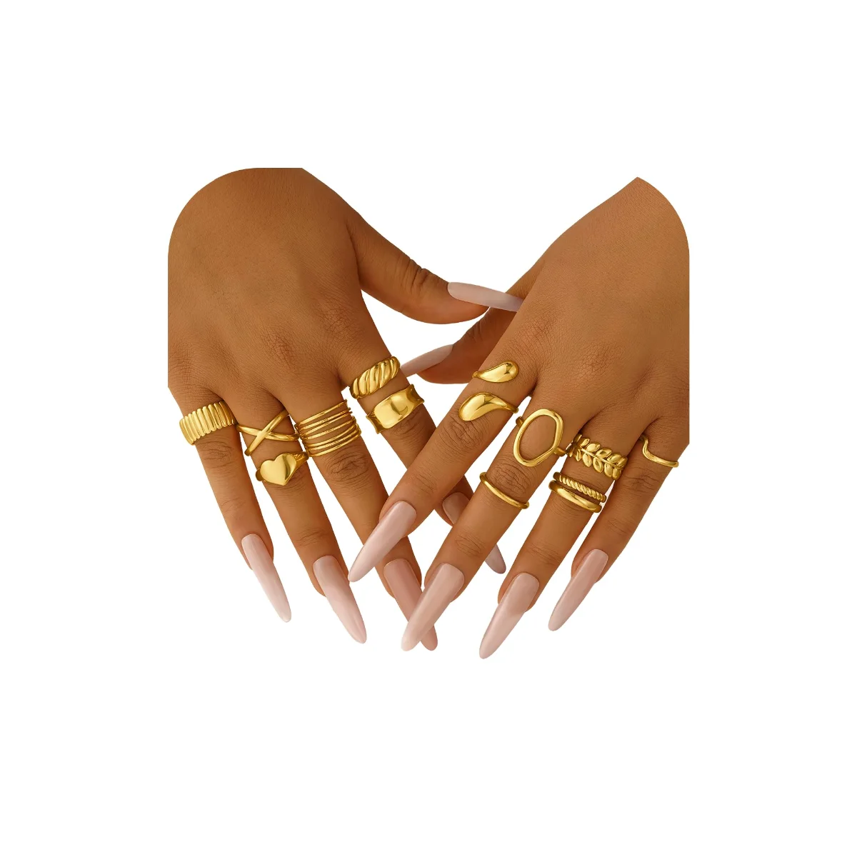 Yoosteel Chunky stackable ring set, Gold